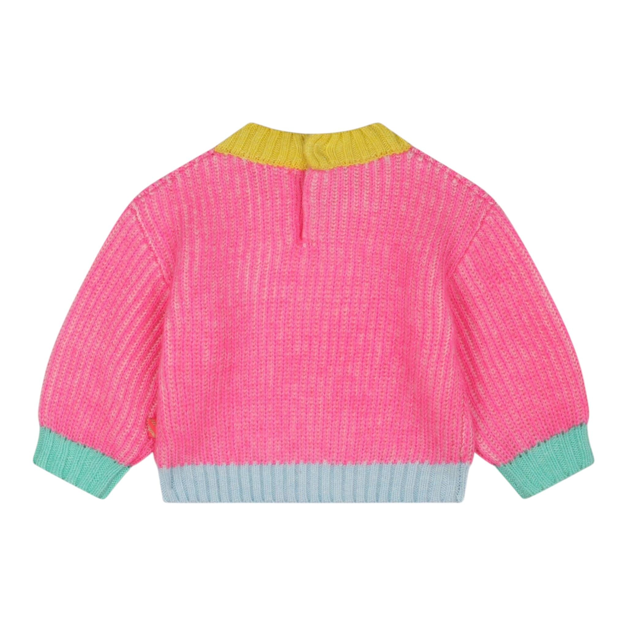BillIEBLUSH maglia girocollo tinta unita con applicazione Rosa fluo per Neonata U20414 ROSA FLUO BillIEBLUSH 