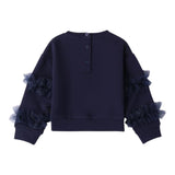 SARABANDA felpa tinta unita con tulle Blu per Neonata A301N BLU SARABANDA 