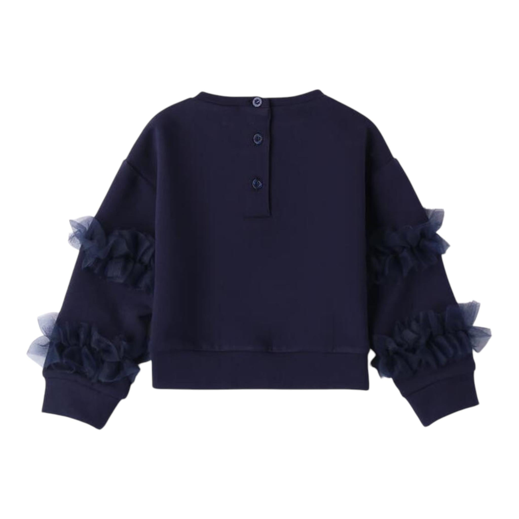 SARABANDA felpa tinta unita con tulle Blu per Neonata A301N BLU SARABANDA 