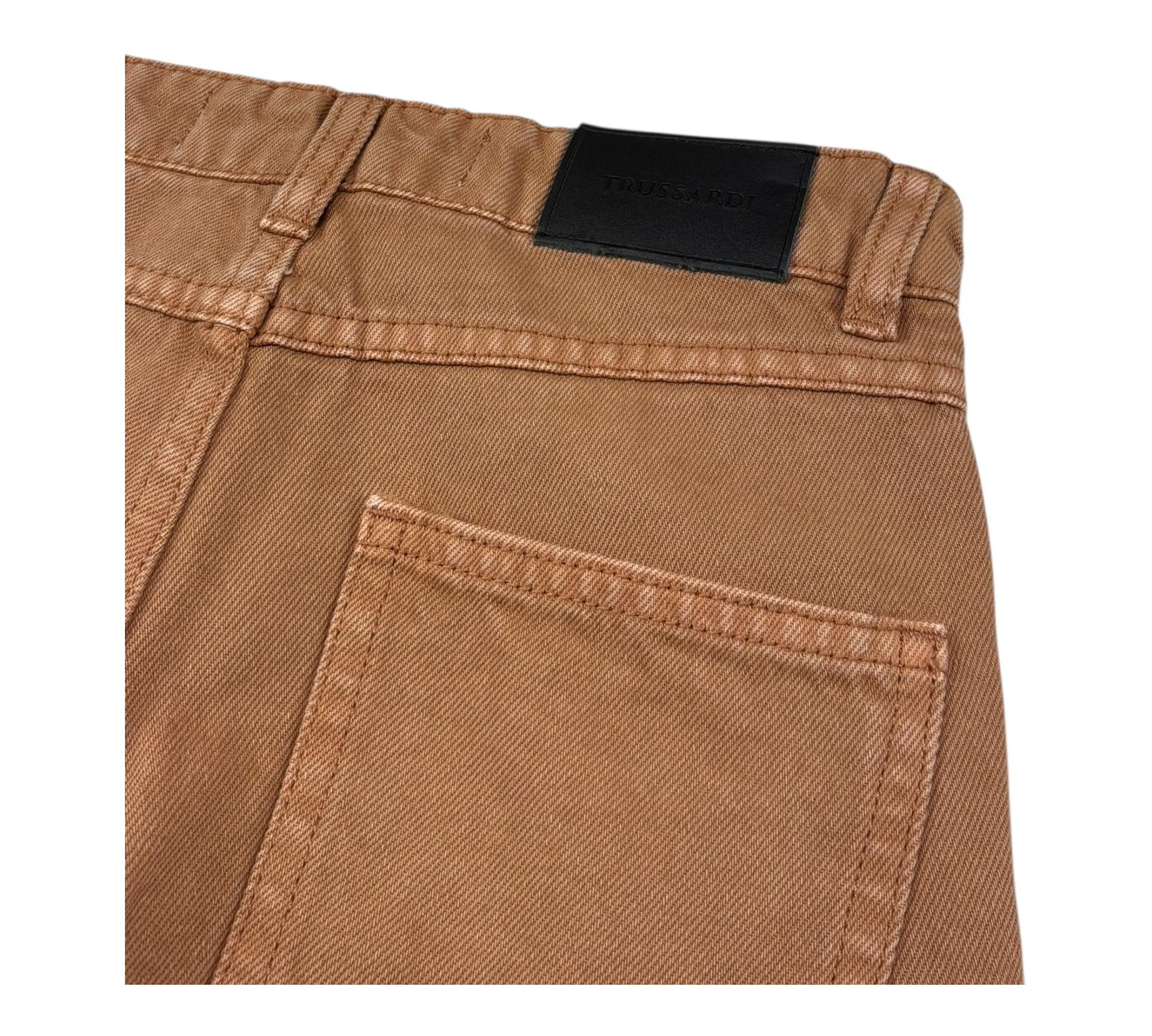 Trussardi Jeans Tinta Unita con Girovita Regolabile per Bambino TBP26017PA MARRONE TRUSSARDI 