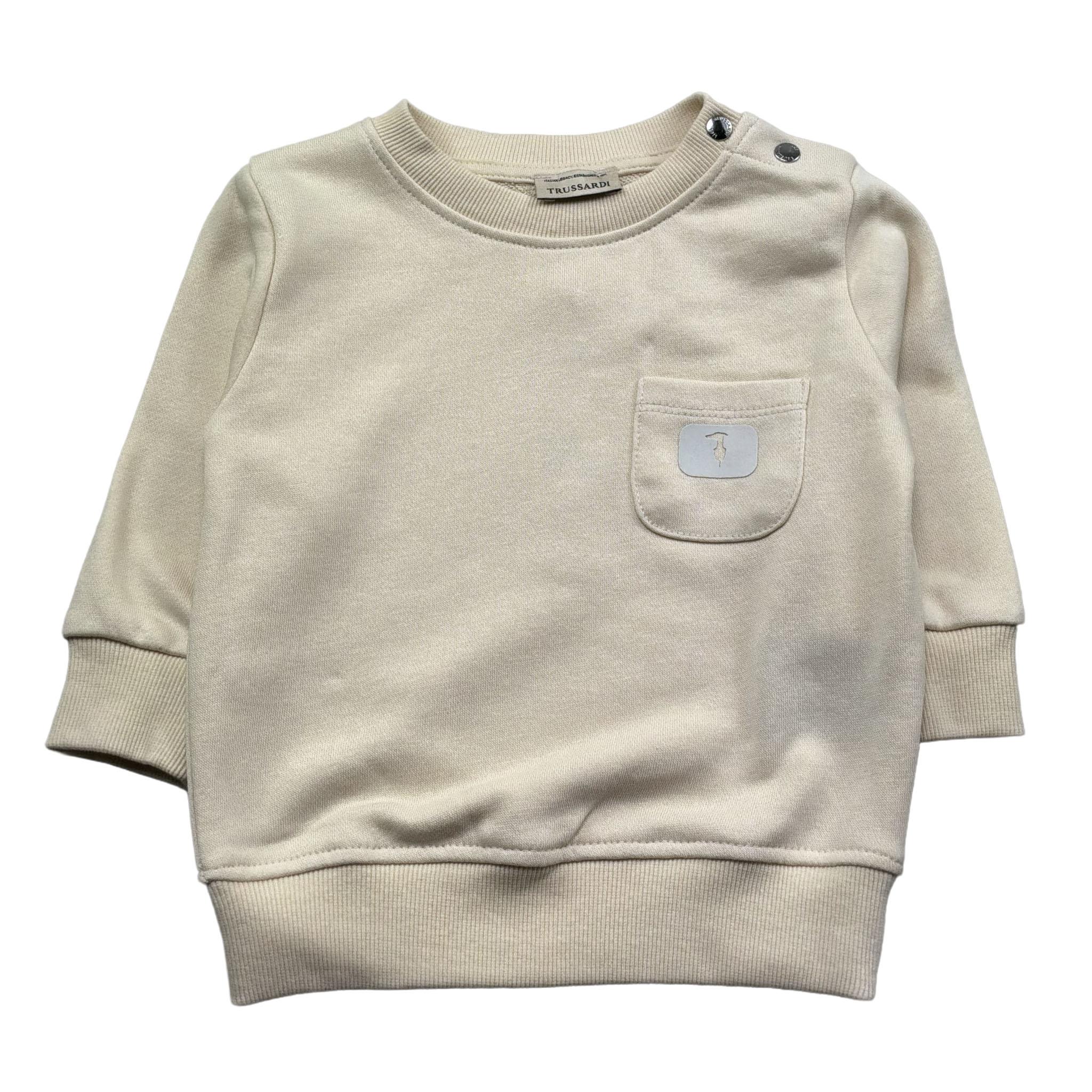 Trussardi Felpa Chiusa Girocollo Tinta Unita con Taschino per Neonato TIP26043FE BEIGE TRUSSARDI 
