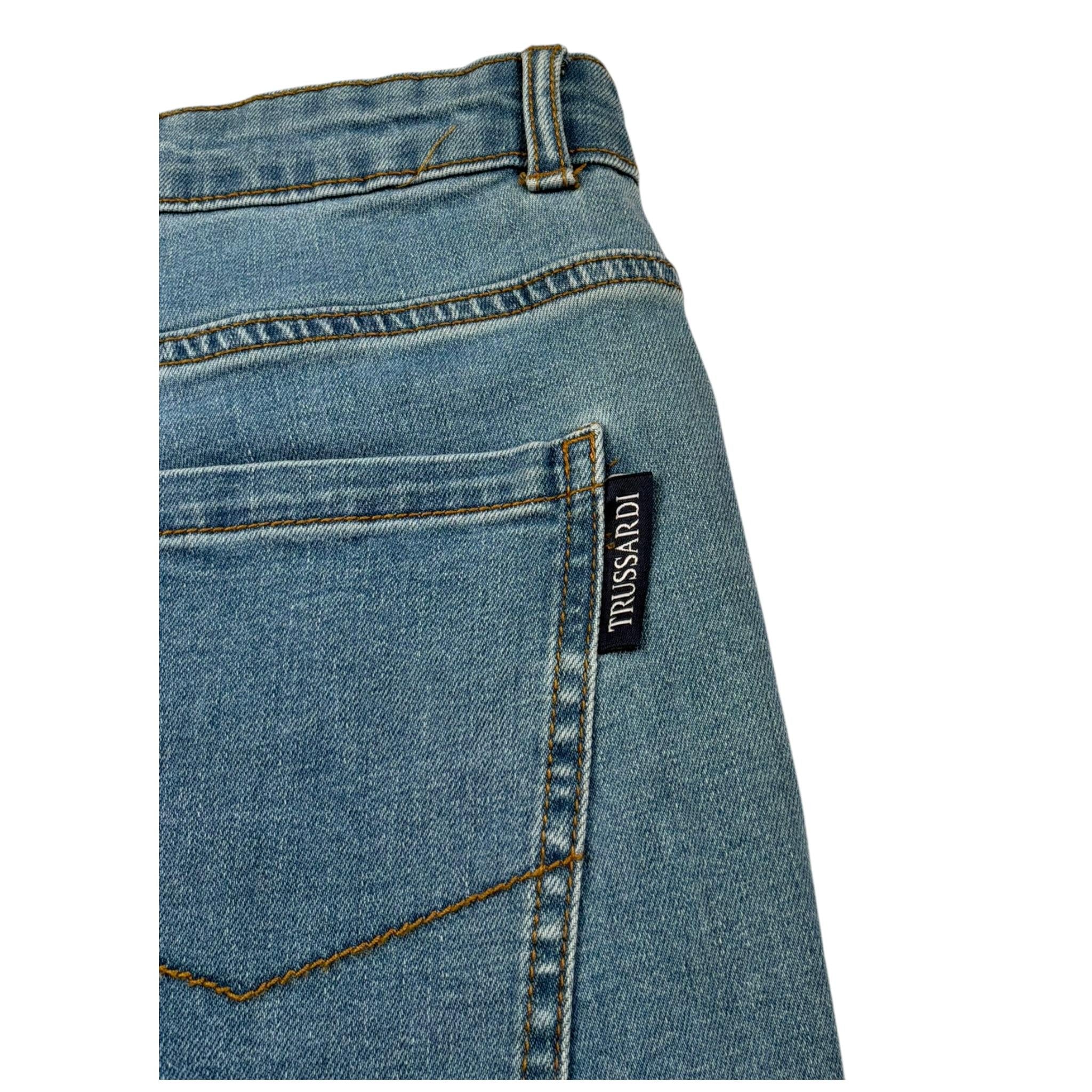 Trussardi Bermuda In Denim Tinta Unita per Bambino TBP25142BE AZZURRO TRUSSARDI 