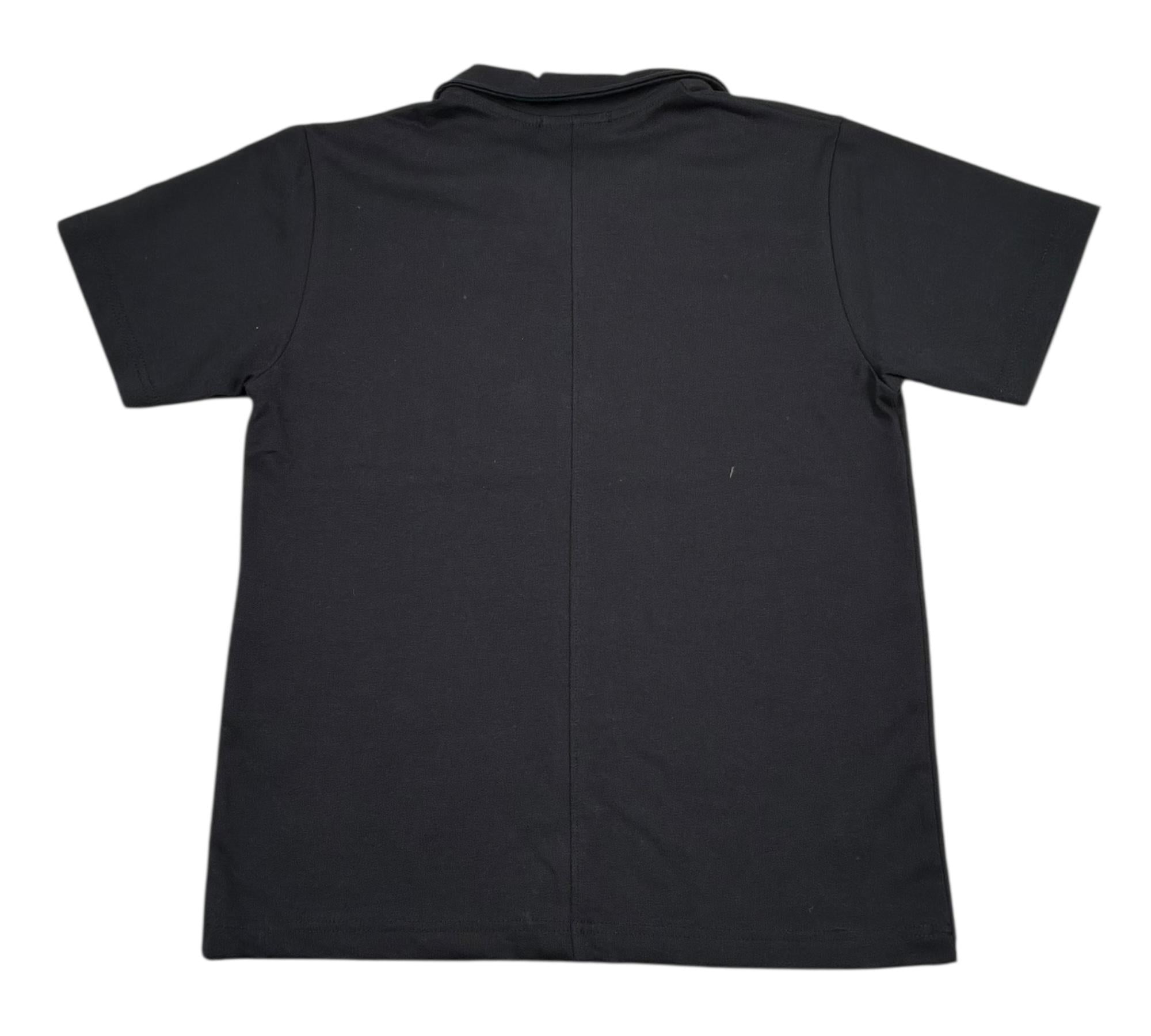 Paolo Pecora Polo Mezza Manica Tinta Unita con Taschino per Bambino PP4345 NERO PAOLO PECORA 