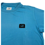 C.P. Company T-Shirt Girocollo tinta unita con Stampa Azzurro per Bambino CNM008 AZZURRO C.P. COMPANY 