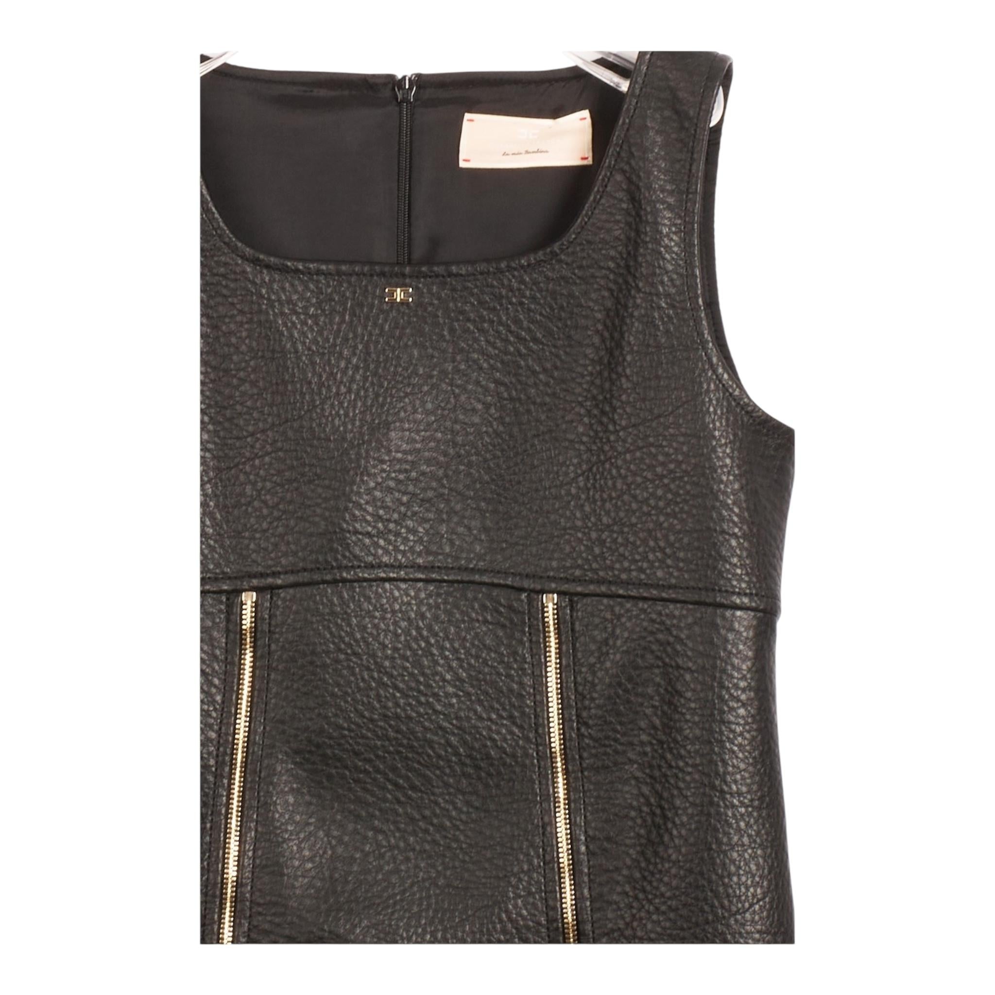 ELISABETTA FRANCHI abito giromanica tinta unita in ecopelle Nero per Bambina EFAB540 NERO ELISABETTA FRANCHI 