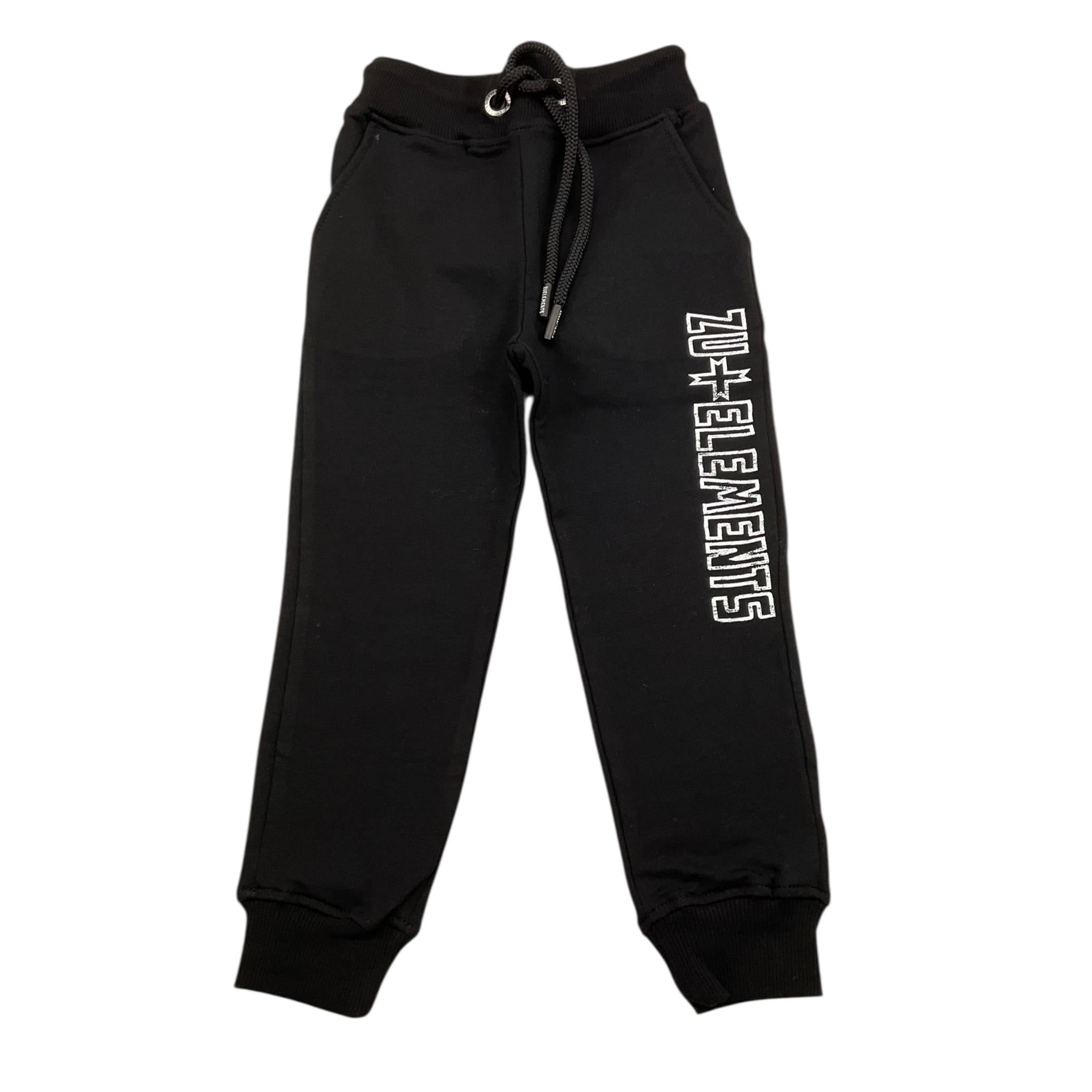 ZU+ELEMENTS pantalone modello tuta tinta unita con stampa Nero per Bambino ZU284 NERO ZU+ELEMENTS 