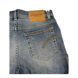 Dondup Bermuda In Denim Tinta Unita Blu Per Bambino