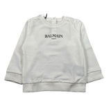 Balmain Felpa Chiusa Girocollo tinta unita con Logo Bianco per Neonato V4560NX BIANCO BALMAIN 