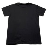 Cesare Paciotti T-Shirt Tinta Unita Girocollo con Stampa Logo Nero per Bambino