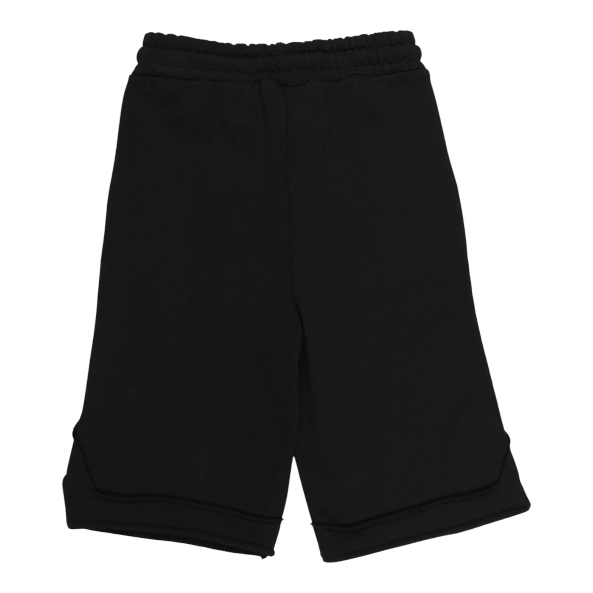 Disclaimer Bermuda Felpa tinta unita con Logo Nero per Bambino 23EDK53825 NERO DISCLAIMER 