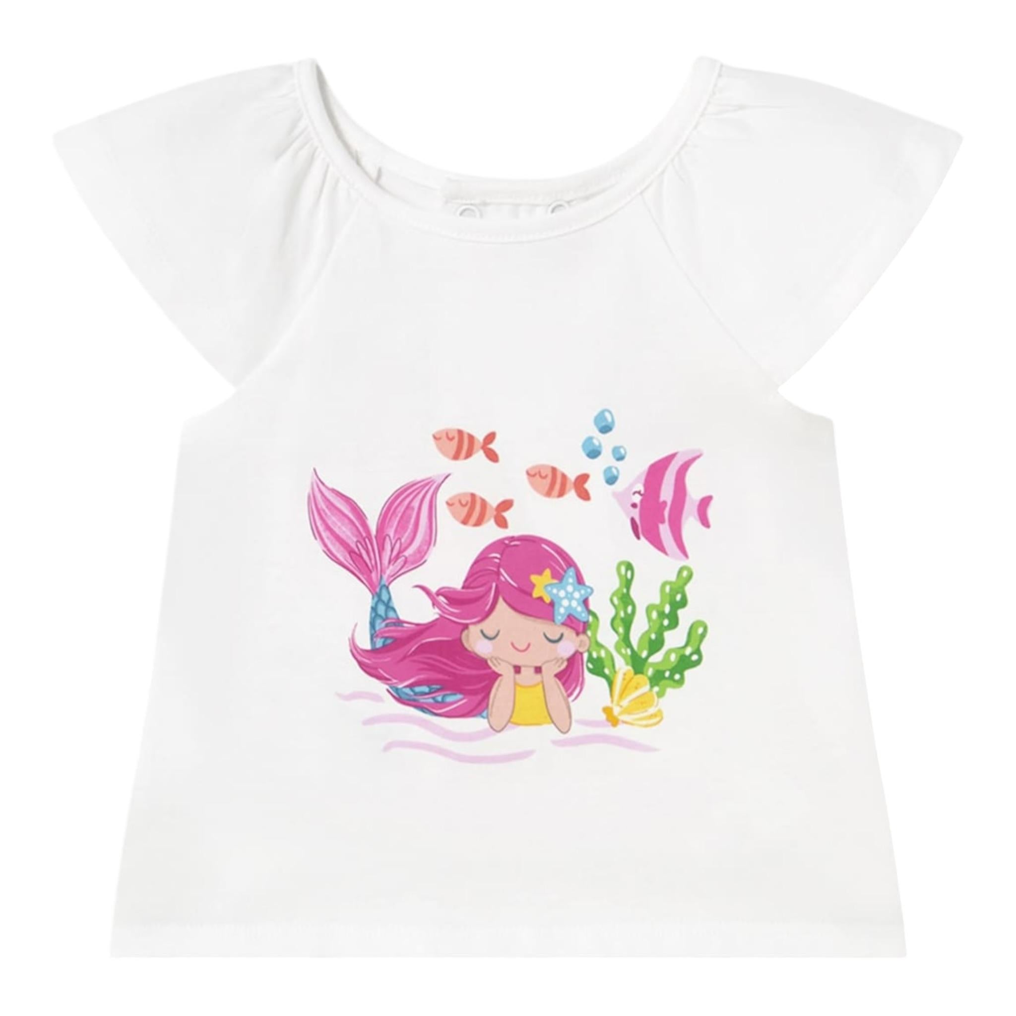 Mayoral Completo 3 Pezzi 2T-Shirt-Short Bianco per Neonata 1232XXXX BIANCO MAYORAL 