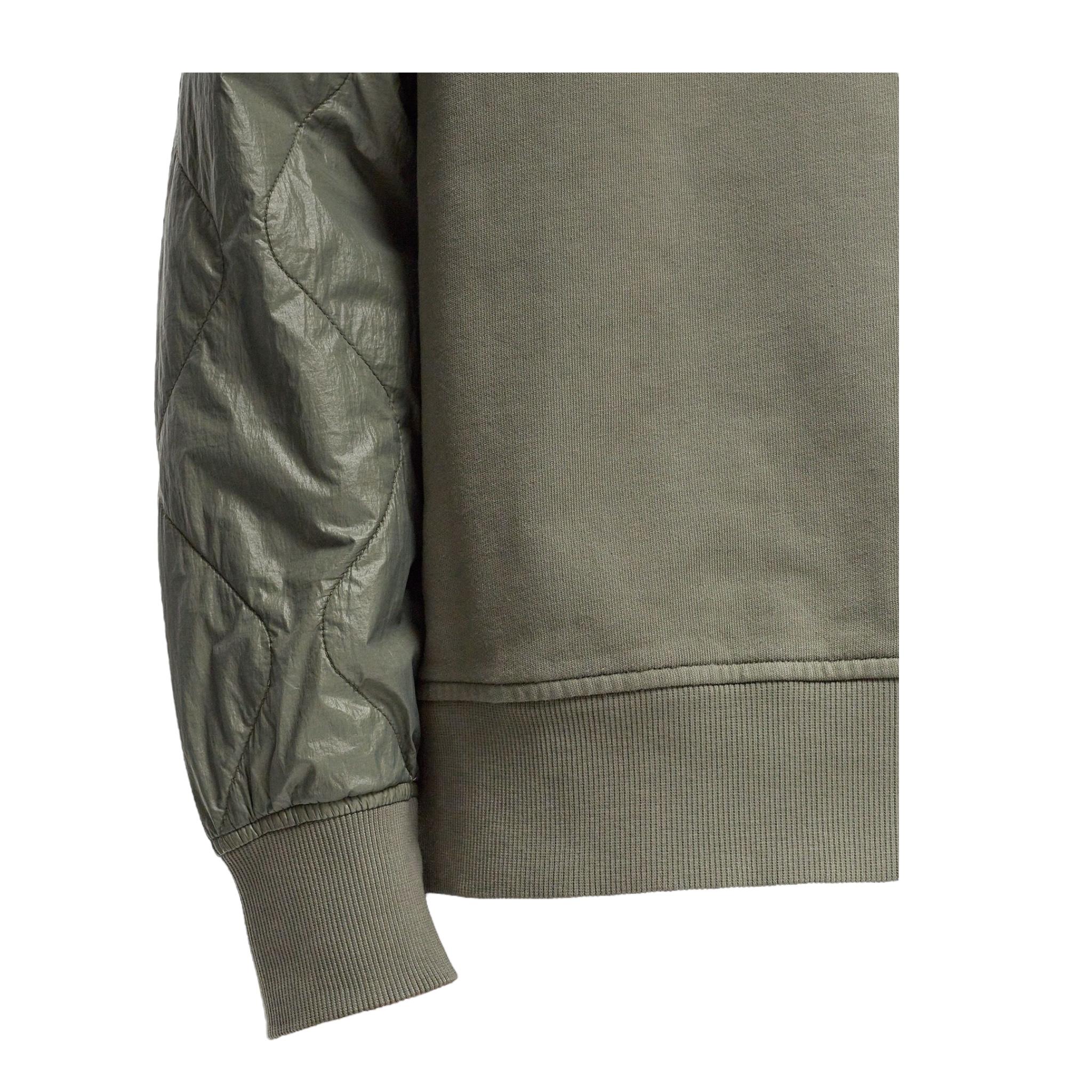 C.P. COMPANY felpa chiusa girocollo tinta unita con logo Verde per Bambino CUF00UX VERDE C.P. COMPANY 