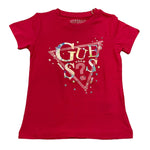 Guess T-Shirt Girocollo Tinta Unita con Logo per Bambina K5RI00K6YW4 FUXIA GUESS 