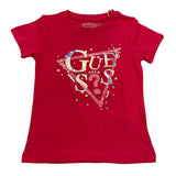 Guess T-Shirt Girocollo Tinta Unita con Logo per Bambina K5RI00K6YW4 FUXIA GUESS 