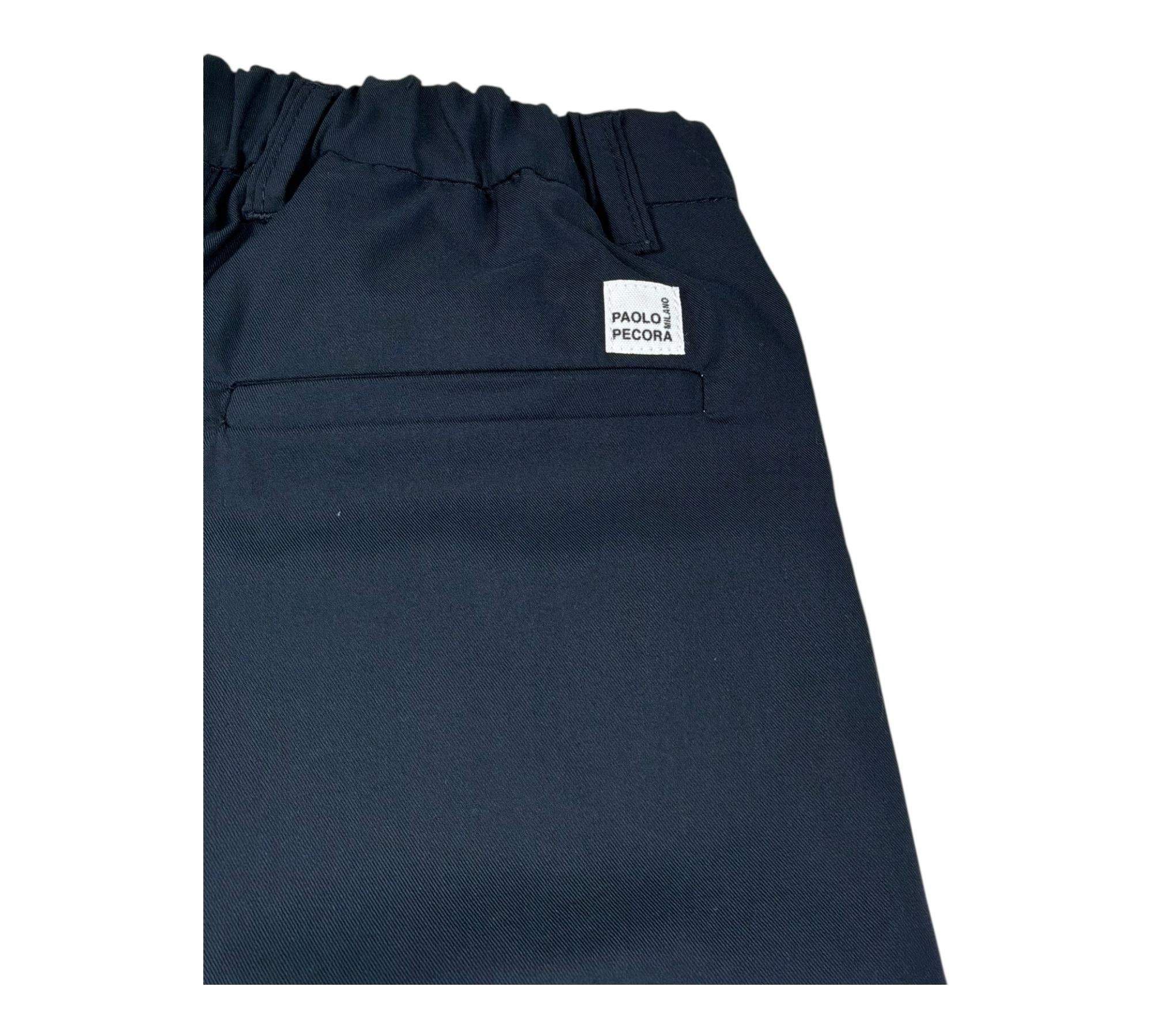 Paolo Pecora Pantalone Tinta Unita con Elastico In Vita per Bambino PP4322 BLU PAOLO PECORA 
