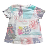 Guess T-Shirt Tinta Unita Con Fantasia Multicolor Bianco Per Neonata