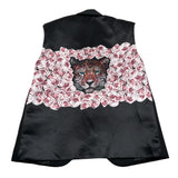 Nunzia Corinna Gilet tinta unita con Stampa In Contrasto Nero per Bambina NJ1416122 NERO NUNZIA CORINNA 