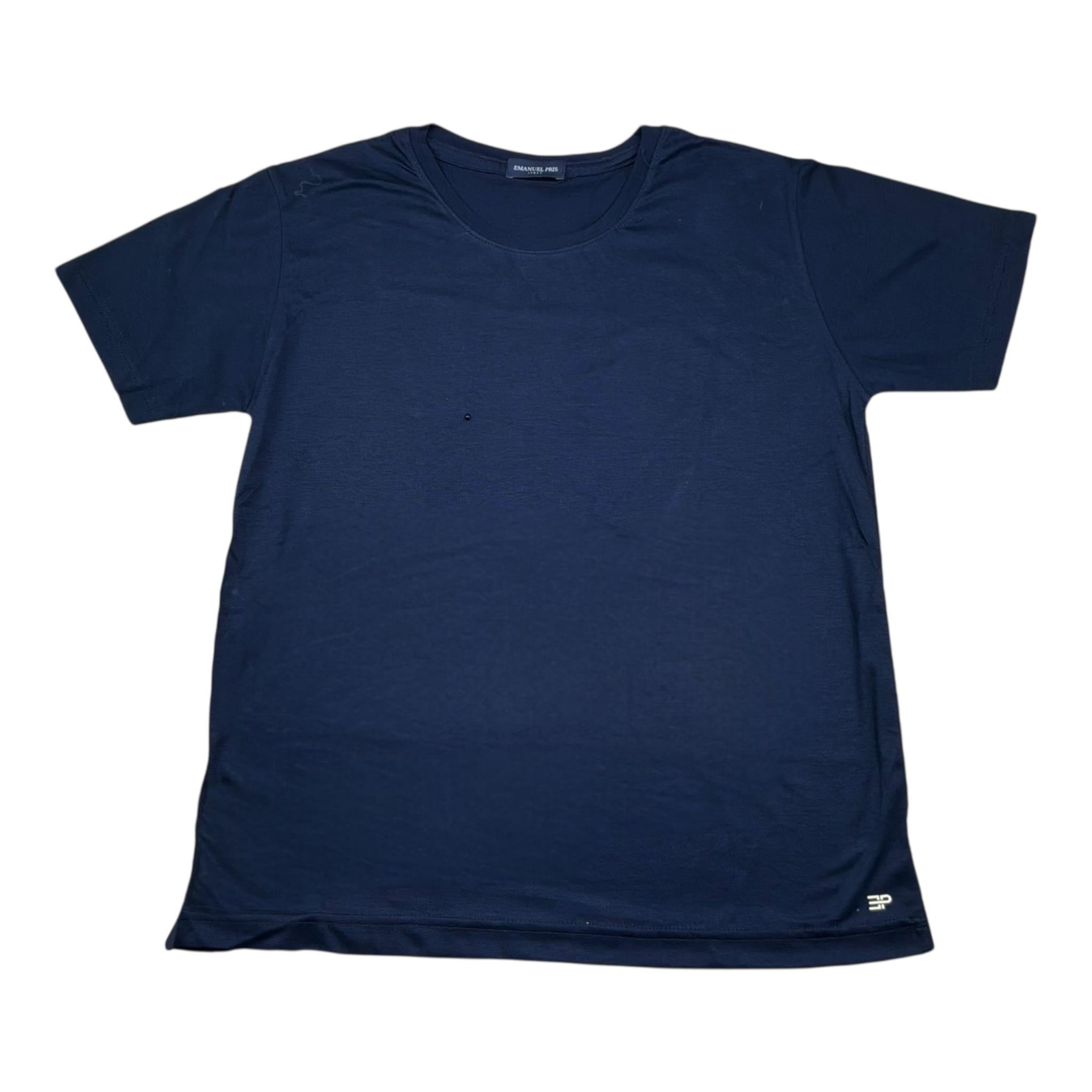 Emanuel Pris T-Shirt Girocollo Tinta Unita per Bambino ETS3136R BLU EMANUEL PRIS 
