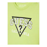 Guess T-Shirt Gircollo Tinta Unita con Stampa per Neonato I3RI03K8HM0X VERDE GUESS 