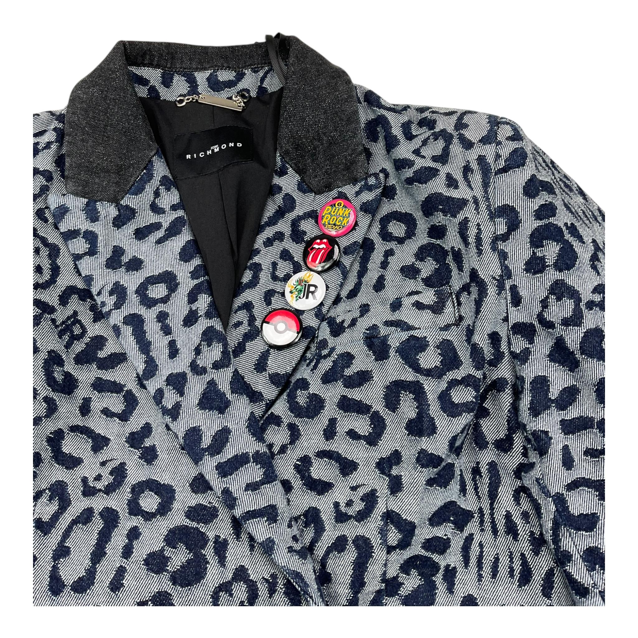 JOHN RICHMOND giacca tinta unita in denim fantasia maculata Blu per Bambina RGA25030GC BLU JOHN RICHMOND 