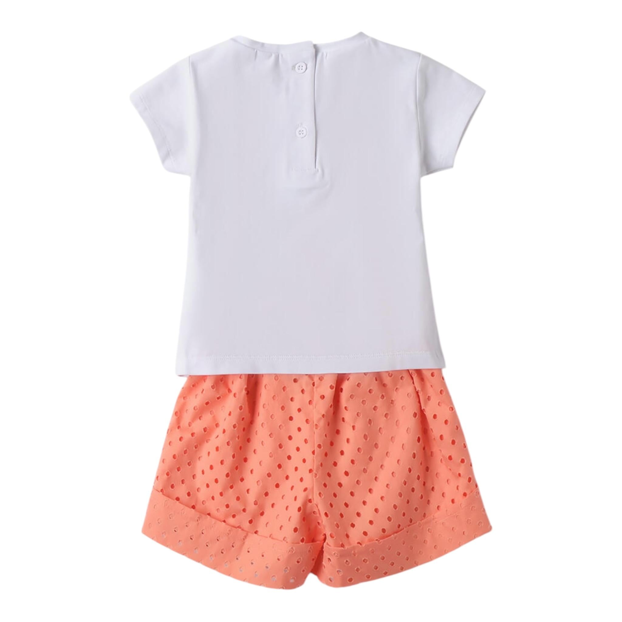 Minibanda Completo 2 Pezzi T-Shirt-Short  per Neonata 0B351XN BIANCO/SALMONE MINIBANDA 