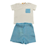 Bear Completo 2 Pezzi T-Shirt-Bermuda per Neonato TSHI+BEM BIANCO BEAR 