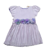 Alice Pi Abito Tinta Unita Mezza Manica con Cintura per Neonata 1103 LILLA ALICE PI 