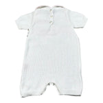 Scaldacuore Pagliaccetto Tinta Unita con Ricami per Neonata PS02CPE24 PANNA SCALDACUORE 