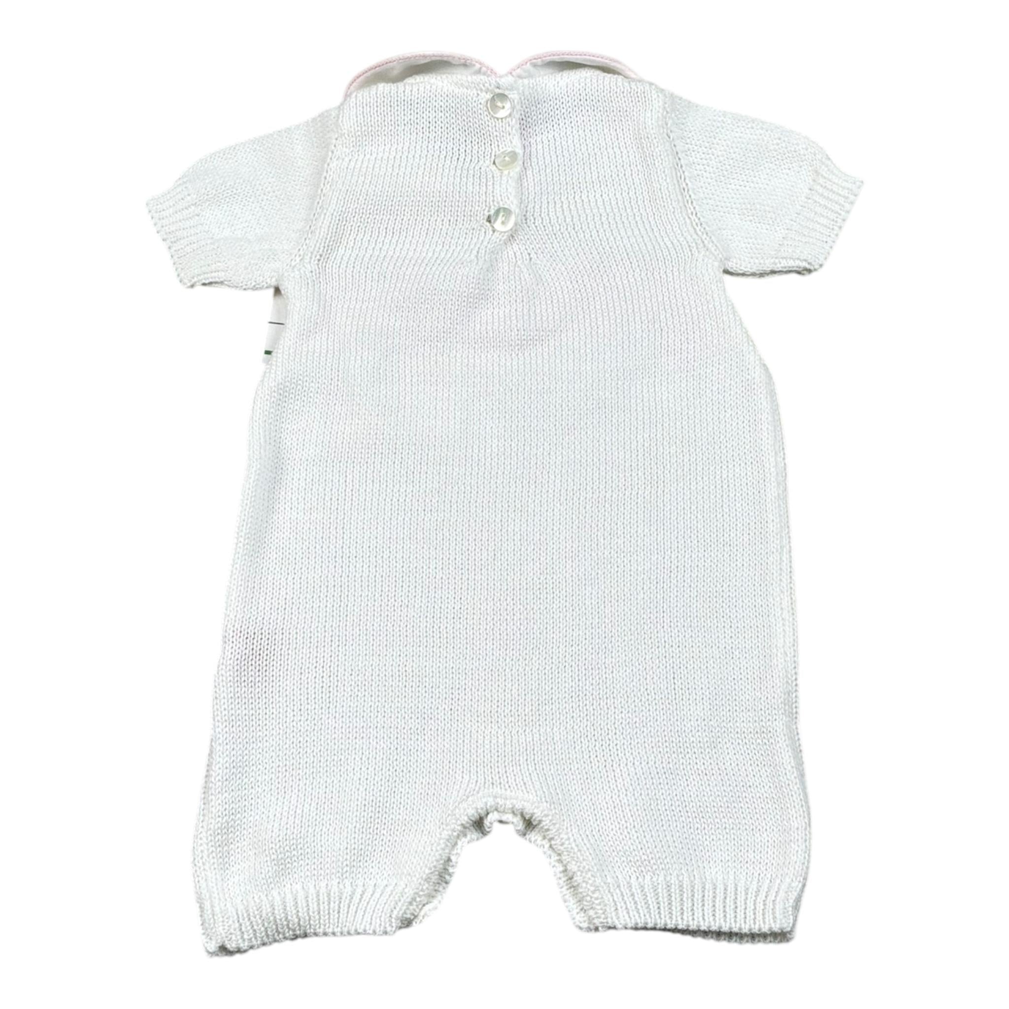 Scaldacuore Pagliaccetto Tinta Unita con Ricami per Neonata PS02CPE24 PANNA SCALDACUORE 