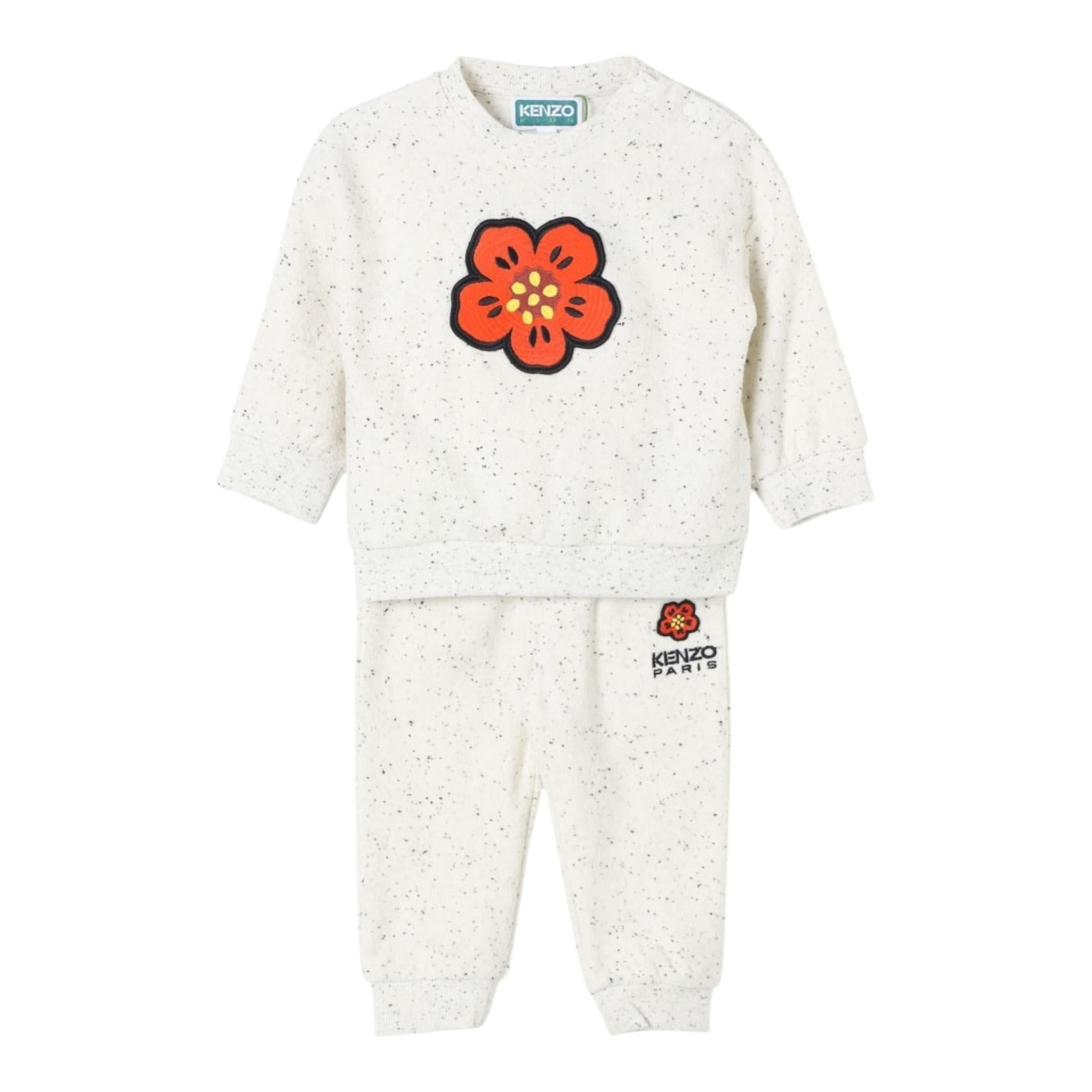 KENZO completo 2pz tinta unita felpa-pantalone Bianco per Bambina K60468 BIANCO KENZO 