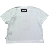 Just Cavalli T-Shirt Girocollo Tinta Unita con Logo per Bambina JGP26185TS BIANCO JUST CAVALLI 