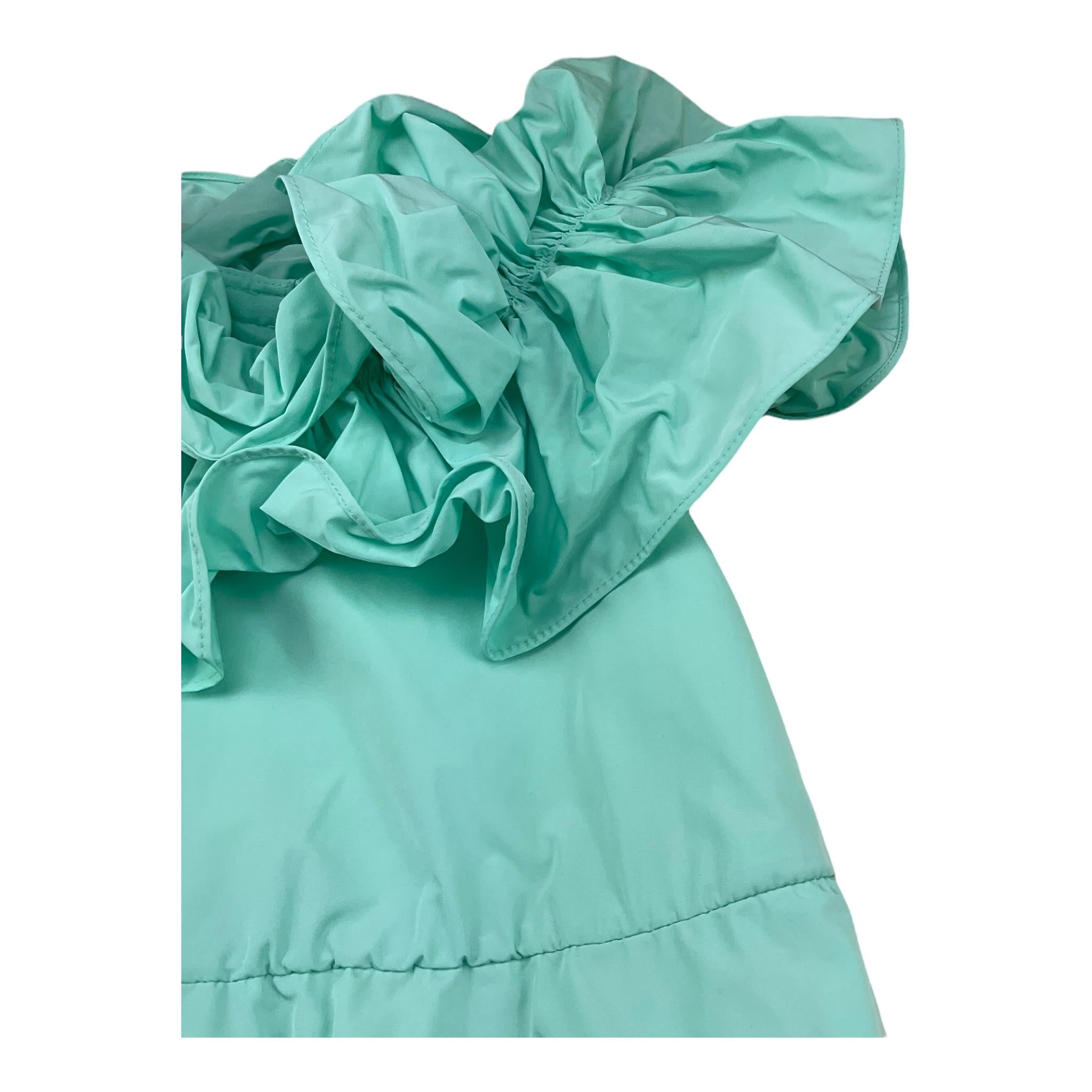Twinset Abito Tinta Unita con Cinturino E Rouches per Bambina 231GJ2Q5A VERDE ACQUA TWINSET 
