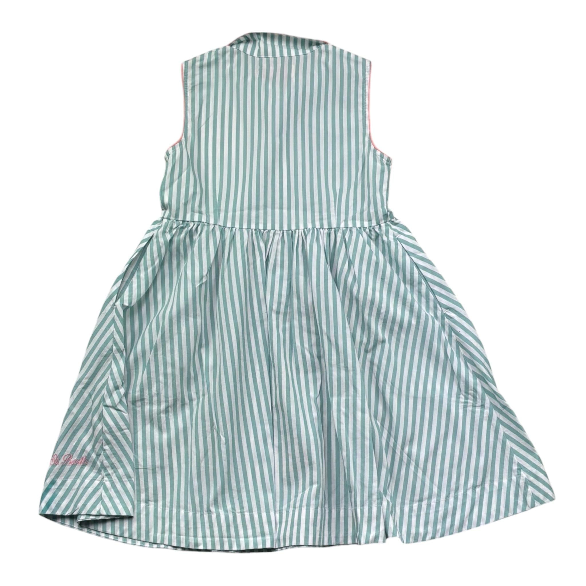 Saint Barth Abito Giromanica Fantasia A Righe per Bambina ELMA BIANCO/VERDE SAINT BARTH 