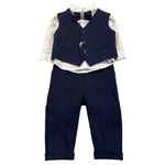 DILU' completo 4 pezzi camicia-papillon-panciotto-pantalone Blu per Neonato I22561 BLU DILU' 