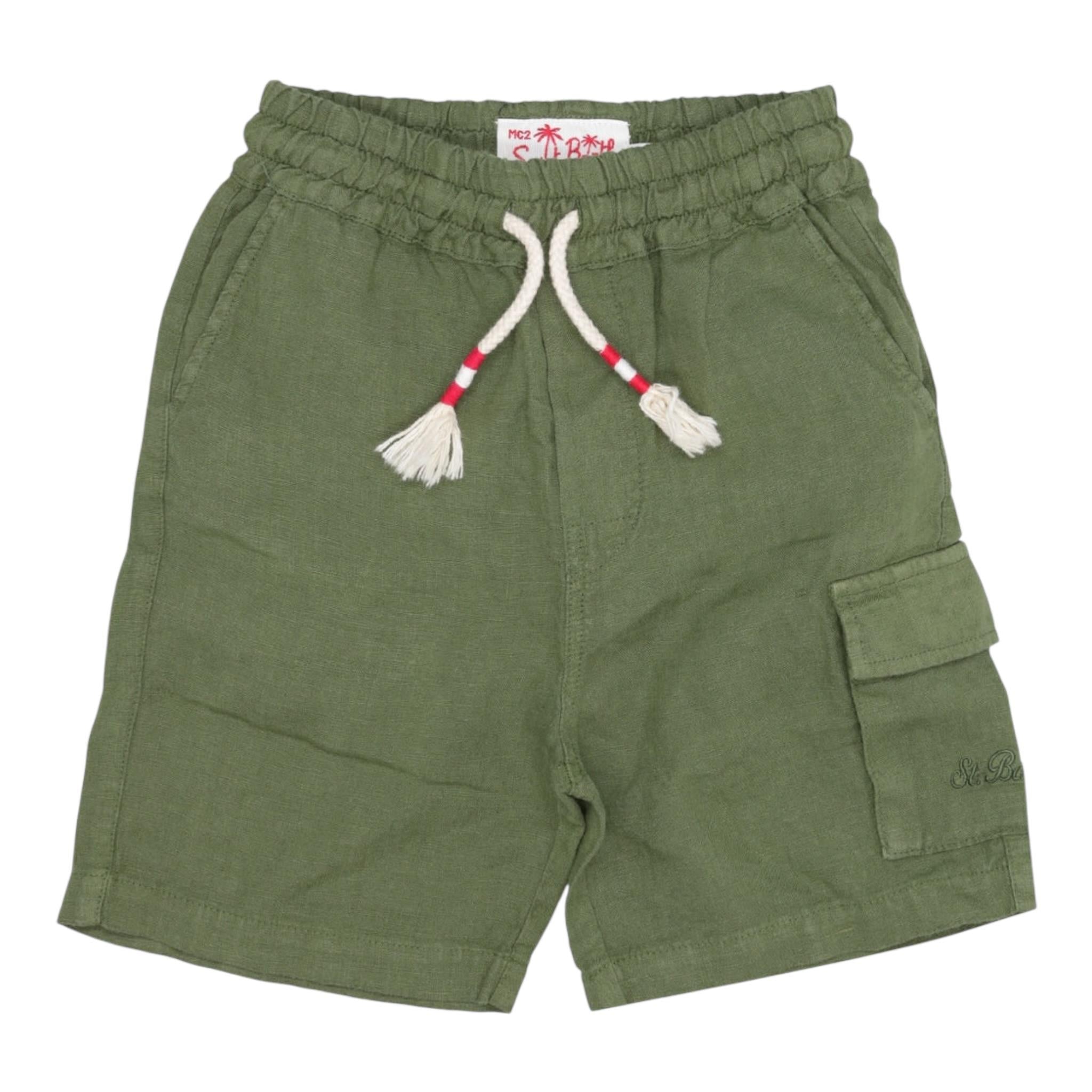Saint Barth Bermuda Tinta Unita con Elastico In Vita per Bambino MERSEILLEJ VERDE SAINT BARTH 