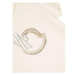 Moncler T-Shirt Girocollo Tinta Unita con Logo per Bambina 8C00026 AVORIO MONCLER 