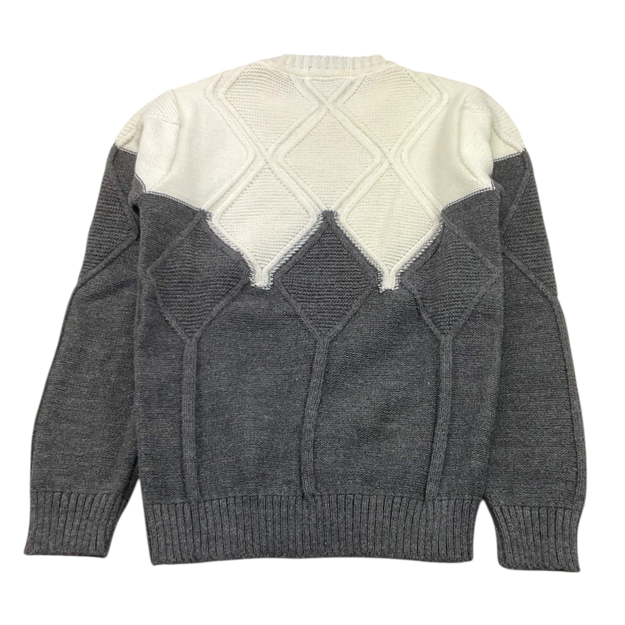 DANIELE ALESSANDRINI maglia girocollo bicolore Bianco/grigio per Bambino 1231W1376 BIANCO/GRIGIO DANIELE ALESSANDRINI 