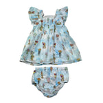 Moschino Set Abit-Coulotte Tinta Unita con Stampa per Neonata MDV0DA AZZURRO MOSCHINO 