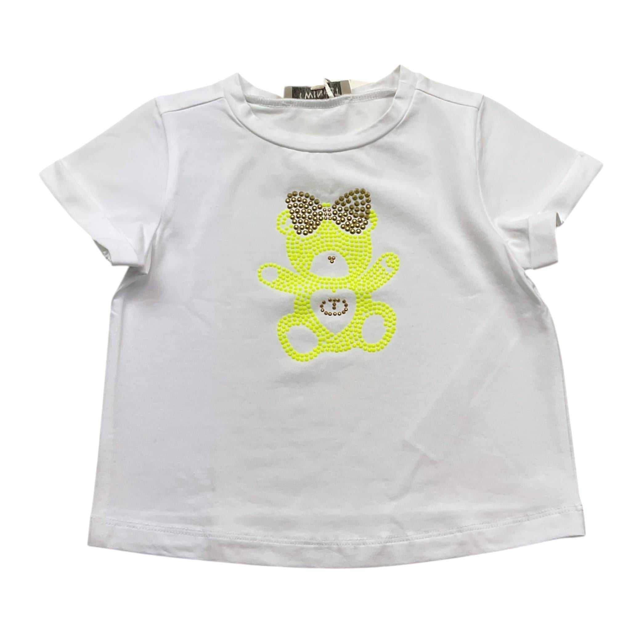Twinset T-Shirt Girocollo Tinta Unita con Stampa per Neonata GJ2488 BIANCO/GIALLO TWINSET 