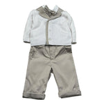 Pure Firenze Completo 4 Pezzi Camcia-Pantalone-Cardigan-Papillon Panna per Neonato 7665 PANNA PURE FIRENZE 