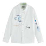 Scotch & Shrunk Camicia Tinta Unita con Stampa per Bambino 179461 BIANCO SCOTCH & SHRUNK 