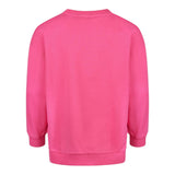 Balmain Felpa Chiusa Girocollo Tinta Unita con Stampa per Bambina 6R4Q80 FUXIA BALMAIN 
