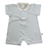 Baby Gi Strampler Halbarm Einfarbig Blau Für Neugeborene