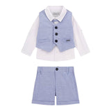Guess Completo 4 Pezzi Camicia-Bermuda-Gilet-Papillions per Neonato I5RG21WF6P0 AZZURRO GUESS 