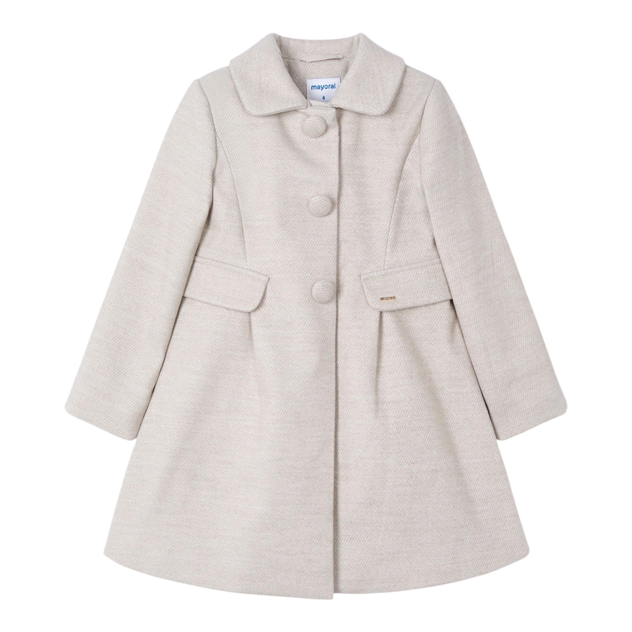 MAYORAL cappotto tinta unita cn finte tasche Beige per Bambina 4484XX BEIGE MAYORAL 
