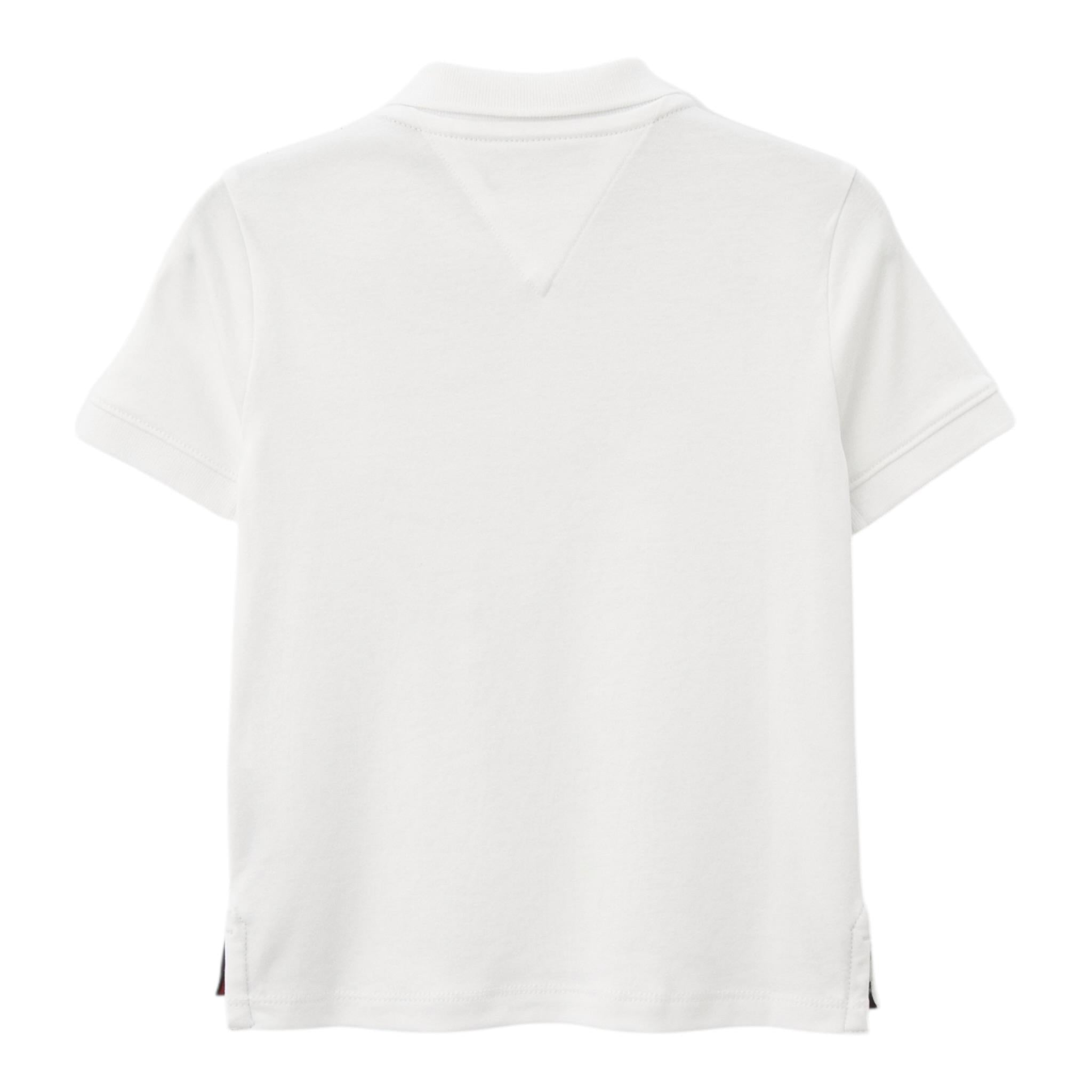 Tommy Hilfiger Polo Mezza Manica Tinta Unita per Bambino KB0KB09333 BIANCO TOMMY HILFIGER 