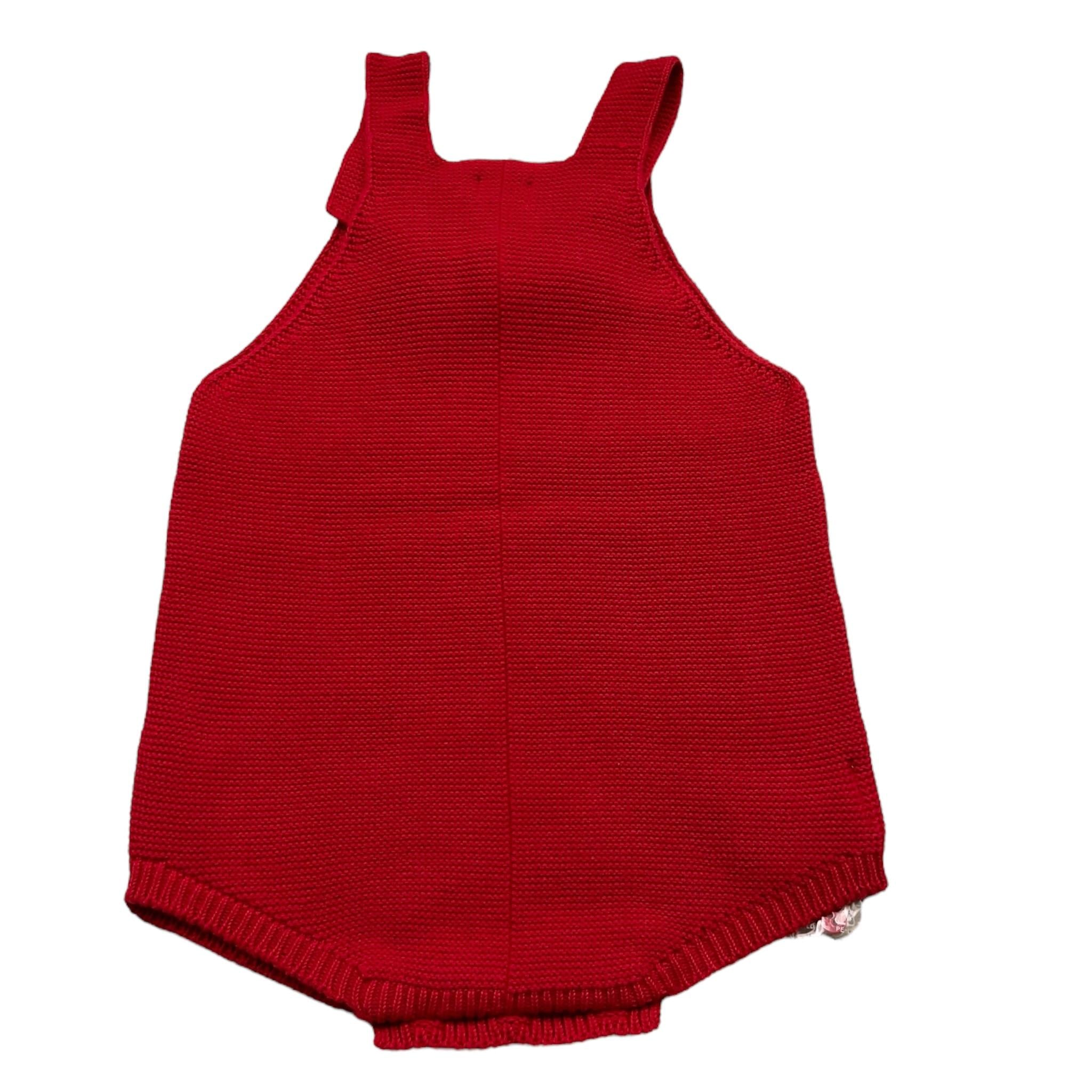 CND pagliaccett tinta unita giromanica con fiocco Rosso per Neonata 931309 ROSSO CND 