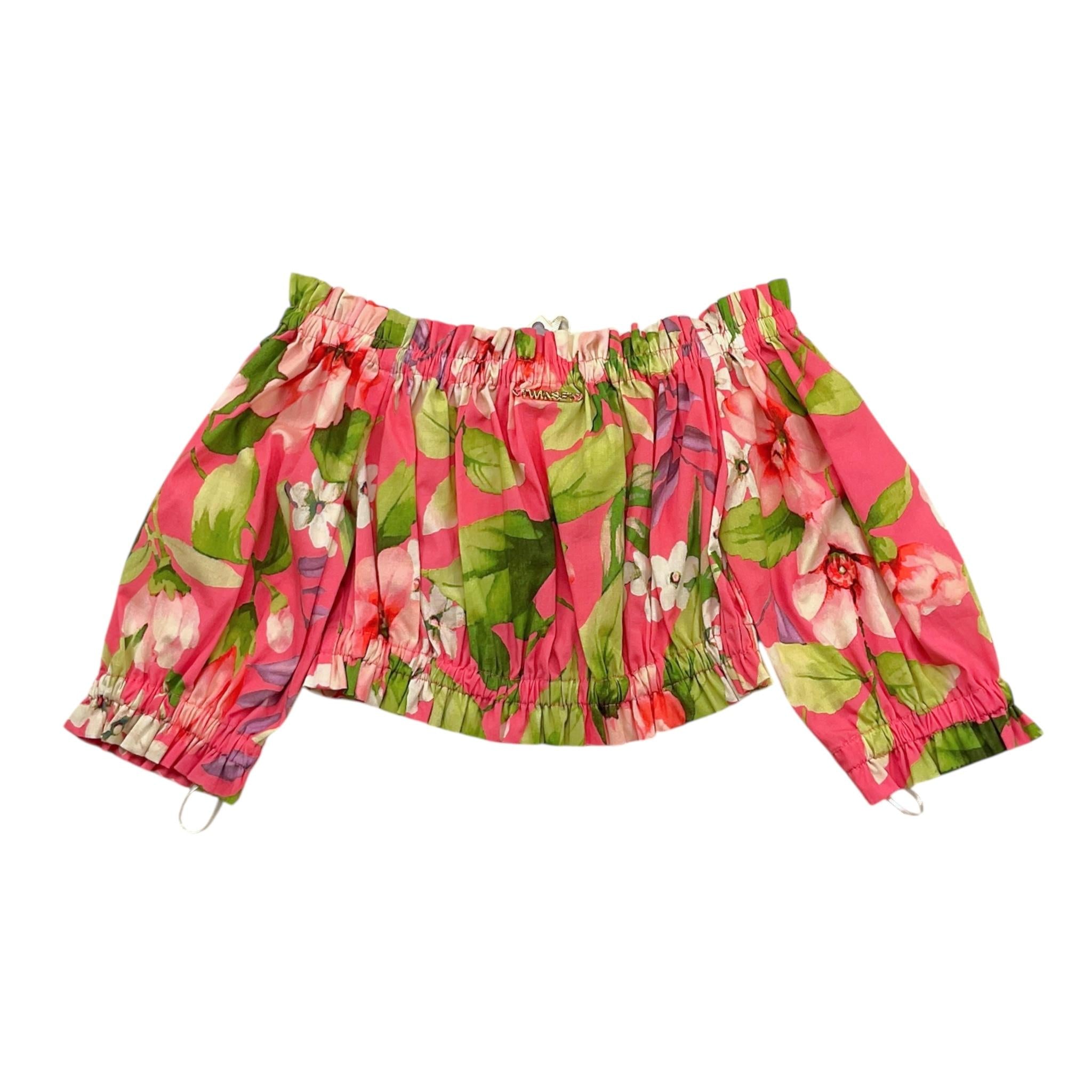 Twinset Top Tinta Unita con Fantasia Fiori per Neonata 231GJ2145 FUXIA TWINSET 