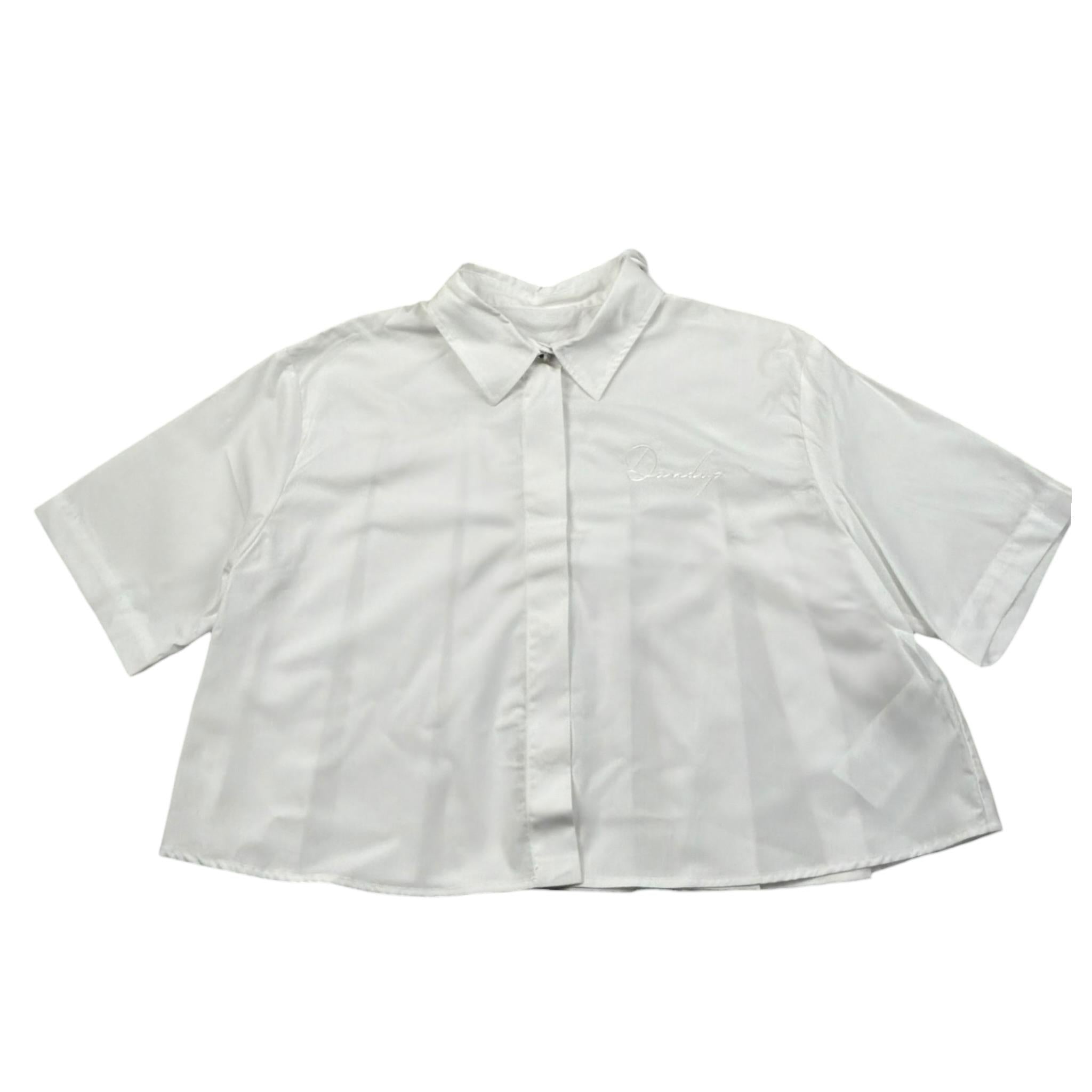 Dondup Camicia Mezza Manica Tinta Unita per Bambina DFCA033 BIANCO DONDUP 