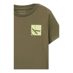 Calvin Klein T-Shirt Girocollo Tinta Unita con Stampa per Bambino IBO2351T VERDE CALVIN KLEIN 